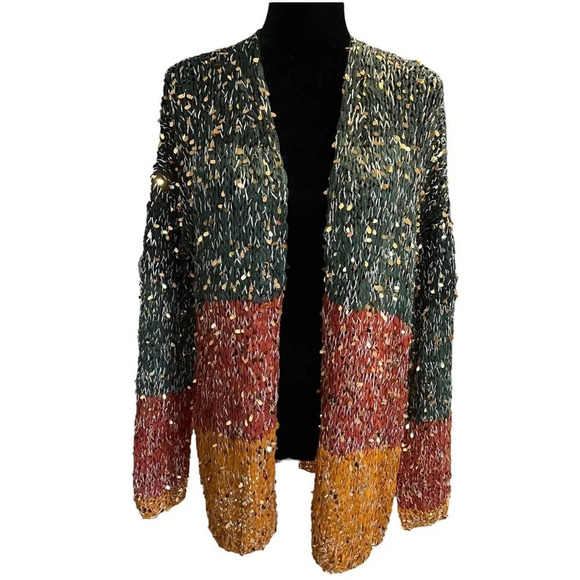 NWT FARM Rio Loose Knit Cardigan with sequins - Picture 3 of 9